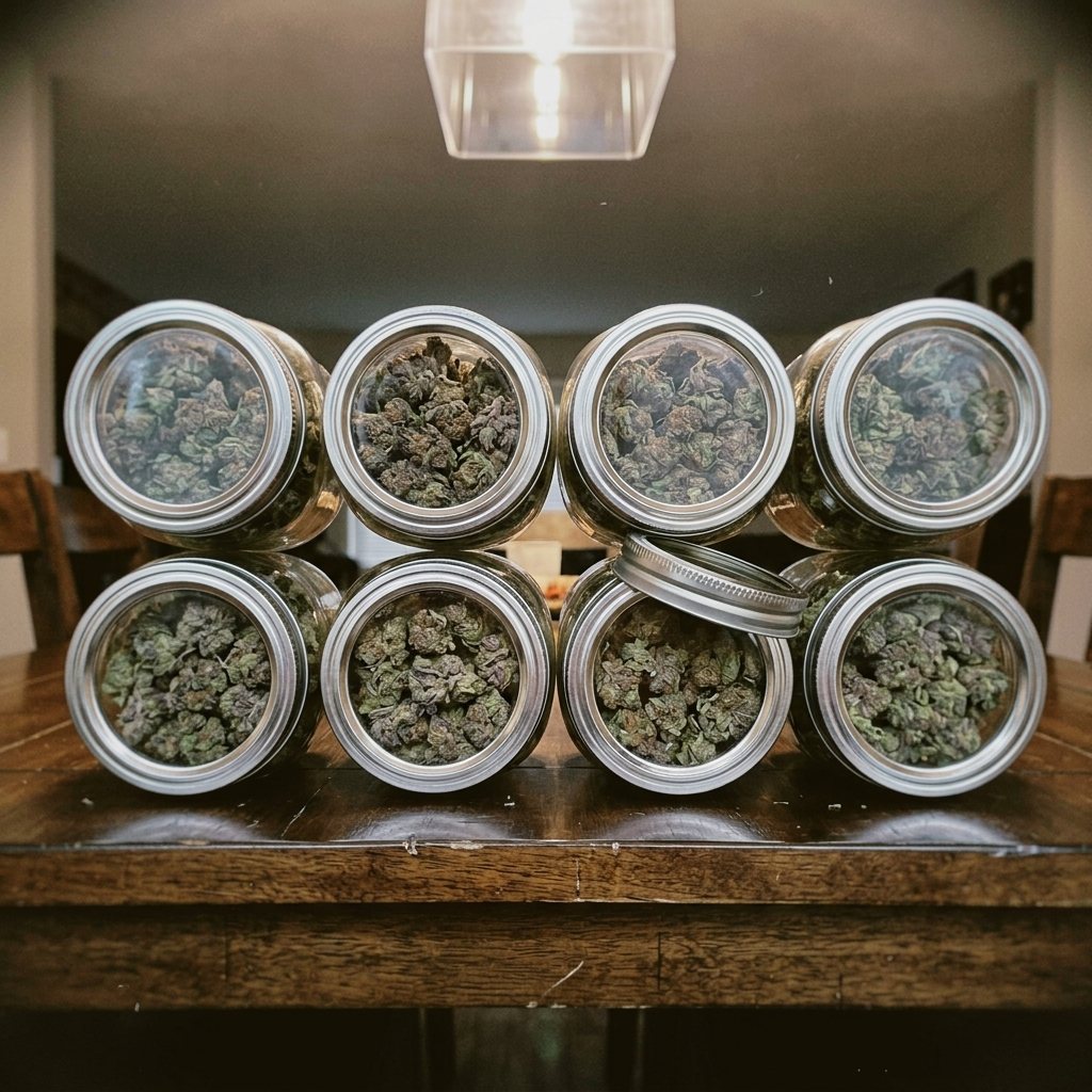 Eight bags from the half pound