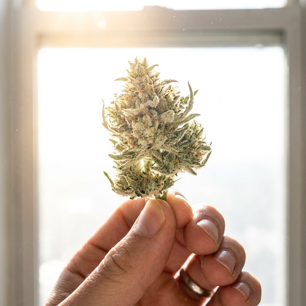 Bud held up to the window