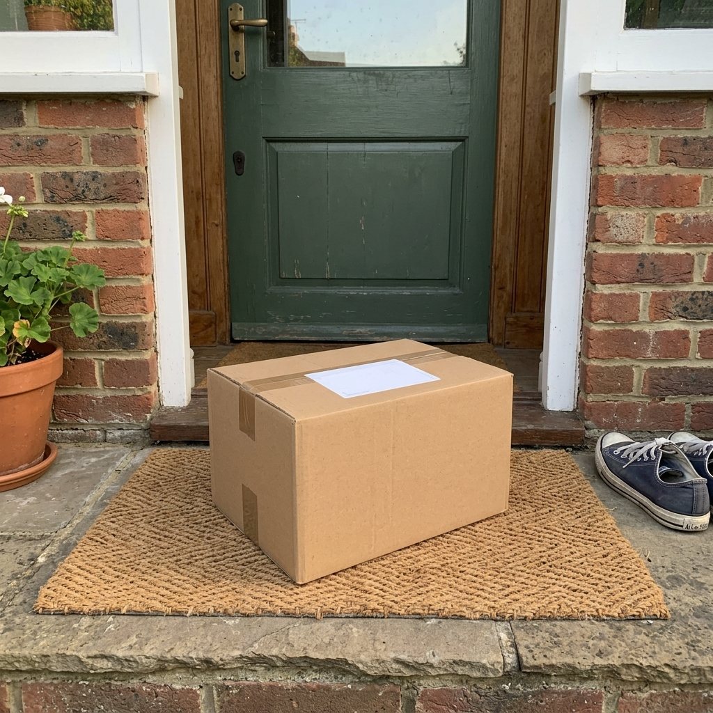 Plain box on the porch